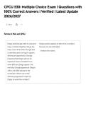 CPCU 530&colon; Multiple Choice Exam &vert; Questions with&NewLine;100&percnt; Correct Answers &vert; Verified &vert; Latest Update&NewLine;2026&sol;2027