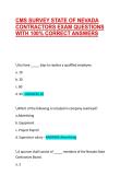 CMS SURVEY STATE OF NEVADA CONTRACTORS EXAM QUESTIONS WITH 100&percnt; CORRECT ANSWERS