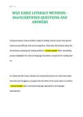 WGU EARLY LITERACY METHODS -&NewLine;D669&vert;CERTIFIED QUESTIONS AND&NewLine;ANSWERS