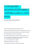 CLTM Exam 2025 Latest A&plus; Test Bank &ndash; Complete Practice Questions with Correct Answers for Exam Preparation