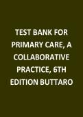TEST BANK FOR Primary Care&colon; Interprofessional Collaborative Practice 6th Edition by Buttaro&comma; Polgar-Bailey&comma; Sandberg-Cook&comma; and Dick