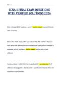 CCNA 1 FINAL EXAM QUESTIONS&NewLine;WITH VERIFIED SOLUTIONS 2026