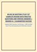 NEURO 80 MIDTERM STUDY SET COMPLETE REVIEW WITH PRACTICE QUESTIONS AND VERIFIED ANSWERS