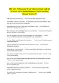 LTO Non- Professional Driver's License Exam with all Correct & 100&percnt; Verified Answers &vert;Latest Version &vert;Already Graded A&plus;