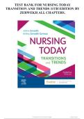 TEST BANK FOR NURSING TODAY TRANSITION AND TRENDS 11TH EDITION BY ZERWEKH All chapters