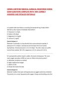 CMSRN &lpar;CERTIFIED MEDICAL-SURGICAL REGISTERED NURSE&rpar; EXAM QUESTIONS COMPLETE WITH 100&percnt; CORRECT ANSWERS AND DETAILED RATIONALE 2026&sol;2027