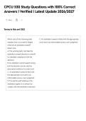 CPCU 530 Study Questions with 100&percnt; Correct&NewLine;Answers &vert; Verified &vert; Latest Update 2026&sol;2027