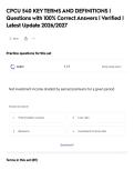 CPCU 540 KEYTERMS AND DEFINITIONS &vert;&NewLine;Questions with 100&percnt; Correct Answers &vert; Verified &vert;&NewLine;Latest Update 2026&sol;2027