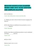 BEHAVIOR MODIFICATION EXAMPREP &NewLine;REVIEW SHEET WITH TESTED QUESTIONS &NewLine;AND COMPLETE SOLUTIONS 