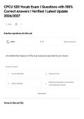 CPCU 520 Vocab Exam &vert; Questions with 100&percnt;&NewLine;Correct Answers &vert; Verified &vert; Latest Update&NewLine;2026&sol;2027