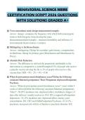 BEHAVIORAL SCIENCE NBME&NewLine;CERTIFICATION SCRIPT 2026 QUESTIONS&NewLine;WITH SOLUTIONS GRADED A&plus;