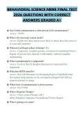 BEHAVIORAL SCIENCE NBME FINAL TEST&NewLine;2026 QUESTIONS WITH CORRECT&NewLine;ANSWERS GRADED A&plus;