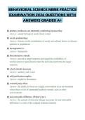BEHAVIORAL SCIENCE NBME PRACTICE&NewLine;EXAMINATION 2026 QUESTIONS WITH&NewLine;ANSWERS GRADED A&plus;