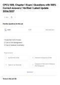 CPCU 500&comma; Chapter 1 Exam &vert; Questions with 100&percnt;&NewLine;Correct Answers &vert; Verified &vert; Latest Update&NewLine;2026&sol;2027