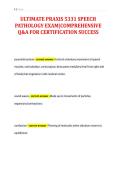 ULTIMATE PRAXIS 5331 SPEECH&NewLine;PATHOLOGY EXAM&vert;COMPREHENSIVE&NewLine;Q&A FOR CERTIFICATION SUCCESS