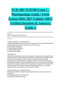NUR 100&sol; NUR100 Exam 1 &ndash; Pharmacology &vert; Fortis &lpar;Latest 2026&sol; 2027 Updates STUDY BUNDLE PACKAGE WITH COMPLETE SOLUTIONS&rpar; 100&percnt; Verified Questions & Answers &vert; Grade A