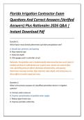 Florida Irrigation Contractor Exam &NewLine;Questions And Correct Answers &lpar;Verified &NewLine;Answers&rpar; Plus Rationales 2026 Q&A &vert; &NewLine;Instant Download Pdf 