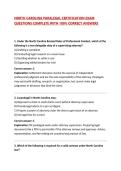 NORTH CAROLINA PARALEGAL CERTIFICATION EXAM QUESTIONS COMPLETE WITH 100&percnt; CORRECT ANSWERS