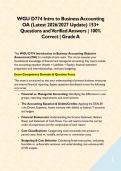 WGU D774 Intro to Business Accounting OA &lpar;Latest 2026&sol;2027 Update&rpar; 153&plus; Questions and Verified Answers &vert; 100&percnt; Correct &vert; Grade A&NewLine;&NewLine;&NewLine;