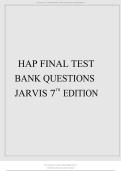 Test Bank for Health Assessment in Nursing 7th Edition by Jarvis With Questions and Answers