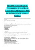 NUR 100&sol; NUR100 Exam 2 &ndash; Pharmacology Review &vert; Fortis &lpar;Latest 2026&sol; 2027 Update&rpar; 100&percnt; Verified Questions & Answers &vert; Grade A
