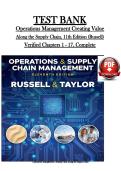 Test Bank for Operations Management Creating Value Along the Supply Chain 11th Edition by Russell With Questions and Answers