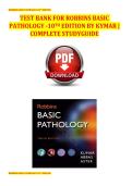 Test Bank for Robbins Basic Pathology &lpar;10th Edition&rpar; by Kumar &ndash; Complete Study Guide