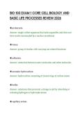 BIO 105 EXAM 1 CORE CELL BIOLOGY AND &NewLine;BASIC LIFE PROCESSES REVIEW 2026