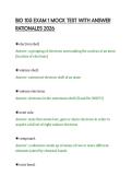 BIO 105 EXAM 1 MOCK TEST WITH ANSWER &NewLine;RATIONALES 2026 
