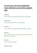 BIO 105 EXAM 2 HIGH-YIELD INHERITANCE&comma; &NewLine;GENE EXPRESSION&comma; AND MUTATION SUMMARY &NewLine;2026 