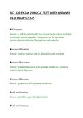 BIO 105 EXAM 2 MOCK TEST WITH ANSWER &NewLine;RATIONALES 2026