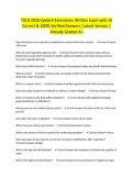 TDLR 2026 Eyelash Extensions Written Exam with all Correct & 100&percnt; Verified Answers &vert;Latest Version &vert;Already Graded A&plus;