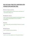 BIO 105 EXAM 2 PRACTICE QUESTIONS WITH &NewLine;DETAILED EXPLANATIONS 2026