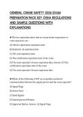 GENERAL CRANE SAFETY 2026 EXAM&NewLine;PREPARATION PACK KEY OSHA REGULATIONS&NewLine;AND SAMPLE QUESTIONS WITH&NewLine;EXPLANATIONS