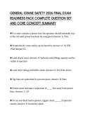 GENERAL CRANE SAFETY 2026 FINAL EXAM&NewLine;READINESS PACK COMPLETE QUESTION SET&NewLine;AND CORE CONCEPT SUMMARY