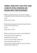 GENERAL CRANE SAFETY 2026 STUDY GUIDE&NewLine;COMPLETE LIFTING OPERATIONS AND&NewLine;RIGGING SAFETY PRACTICES REVIEW