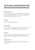 BIO 105 EXAM 3 CORE NATURAL SELECTION &NewLine;AND POPULATION DYNAMICS REVIEW 2026 