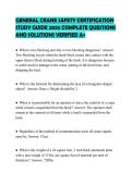 GENERAL CRANE SAFETY CERTIFICATION&NewLine;STUDY GUIDE 2026 COMPLETE QUESTIONS&NewLine;AND SOLUTIONS VERIFIED A&plus;