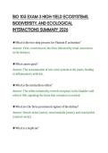 BIO 105 EXAM 3 HIGH-YIELD ECOSYSTEMS&comma; &NewLine;BIODIVERSITY&comma; AND ECOLOGICAL &NewLine;INTERACTIONS SUMMARY 2026 