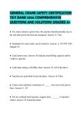 GENERAL CRANE SAFETY CERTIFICATION&NewLine;TEST BANK 2026 COMPREHENSIVE&NewLine;QUESTIONS AND SOLUTIONS GRADED A&plus;