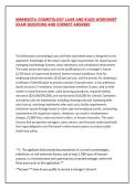 MINNESOTA COSMETOLOGY LAWS AND RULES WORKSHEET EXAM QUESTIONS AND CORRECT ANSWERS&NewLine;&NewLine;