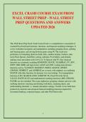 EXCEL CRASH COURSE EXAM FROM WALL STREET PREP - WALL STREET PREP QUESTIONS AND ANSWERS UPDATED 2026
