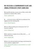BIO 105 EXAM 4 COMPREHENSIVE PLANT AND &NewLine;ANIMAL PHYSIOLOGY STUDY GUIDE 2026 