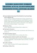GENERIC RADIATION WORKER&NewLine;TRAINING ACTUAL EXAM PAPER 2026&NewLine;QUESTIONS WITH ANSWERS GRADED&NewLine;A&plus;