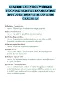 GENERIC RADIATION WORKER&NewLine;TRAINING PRACTICE EXAMINATION&NewLine;2026 QUESTIONS WITH ANSWERS&NewLine;GRADED A&plus;