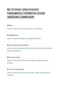 BIO 117 EXAM 1 2026 ECOLOGY &NewLine;FUNDAMENTALS WORKBOOK SOLVED &NewLine;QUESTIONS COMPILATION