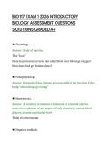 BIO 117 EXAM 1 2026 INTRODUCTORY &NewLine;BIOLOGY ASSESSMENT QUESTIONS &NewLine;SOLUTIONS GRADED A&plus; 