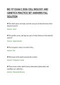 BIO 117 EXAM 2 2026 CELL BIOLOGY AND &NewLine;GENETICS PRACTICE SET ANSWERS FULL &NewLine;SOLUTION
