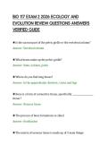 BIO 117 EXAM 2 2026 ECOLOGY AND &NewLine;EVOLUTION REVIEW QUESTIONS ANSWERS &NewLine;VERIFIED GUIDE