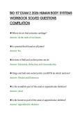 BIO 117 EXAM 2 2026 HUMAN BODY SYSTEMS &NewLine;WORKBOOK SOLVED QUESTIONS &NewLine;COMPILATION 